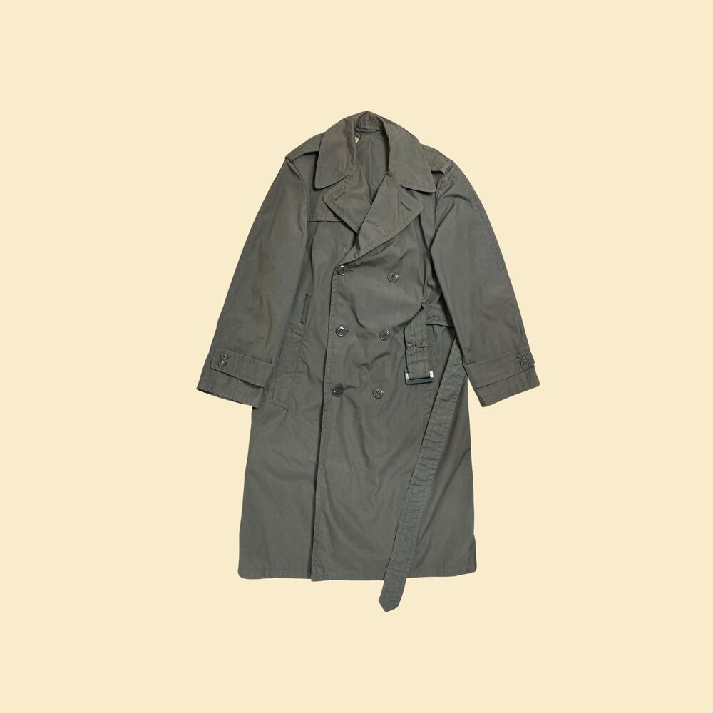 1970s army rain coat, vintage 36R Rolane Sportswsear Inc. double breasted jacket